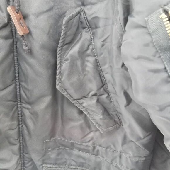 J Crew Jacket Mens Medium Midnight Navy Blue Full Zip Military‎ Style Parka - Picture 5 of 12